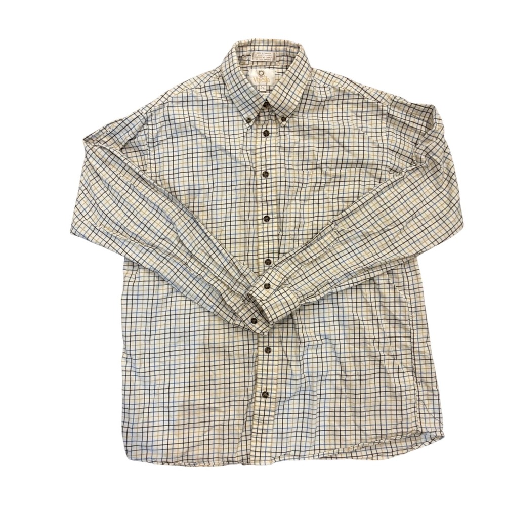 Viyella Mens Plaid Button Down Shirt‎ Long Sleeve Casual Work Size L